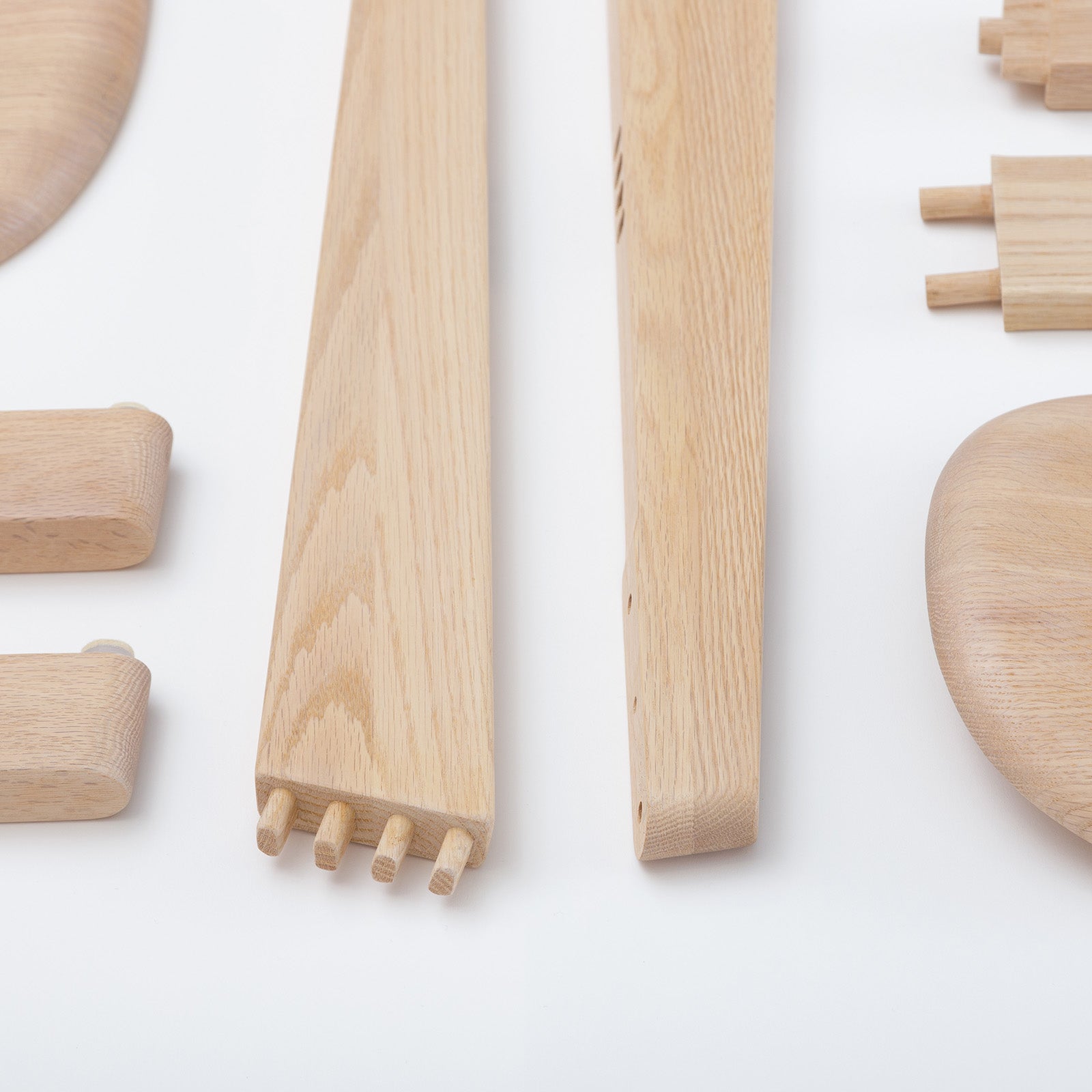 KufenKarl oak components, designed for strength, beauty, and lasting durability with seamless joinery for enhanced stability.