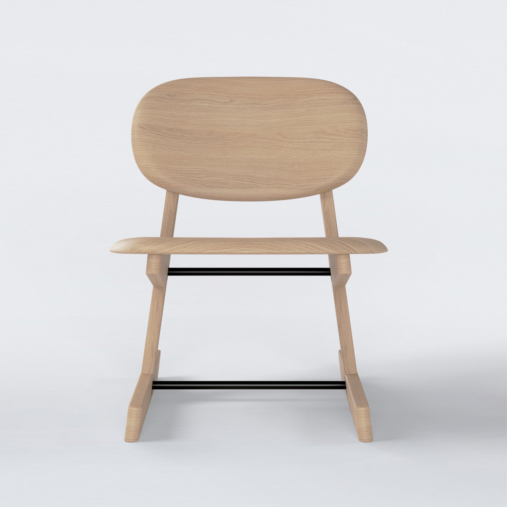 KufenKarl Lounge Chair KD in natural oak with black metal frame (natural oak, Collect.Studio) – a sophisticated balance of natural wood and industrial elegance. 