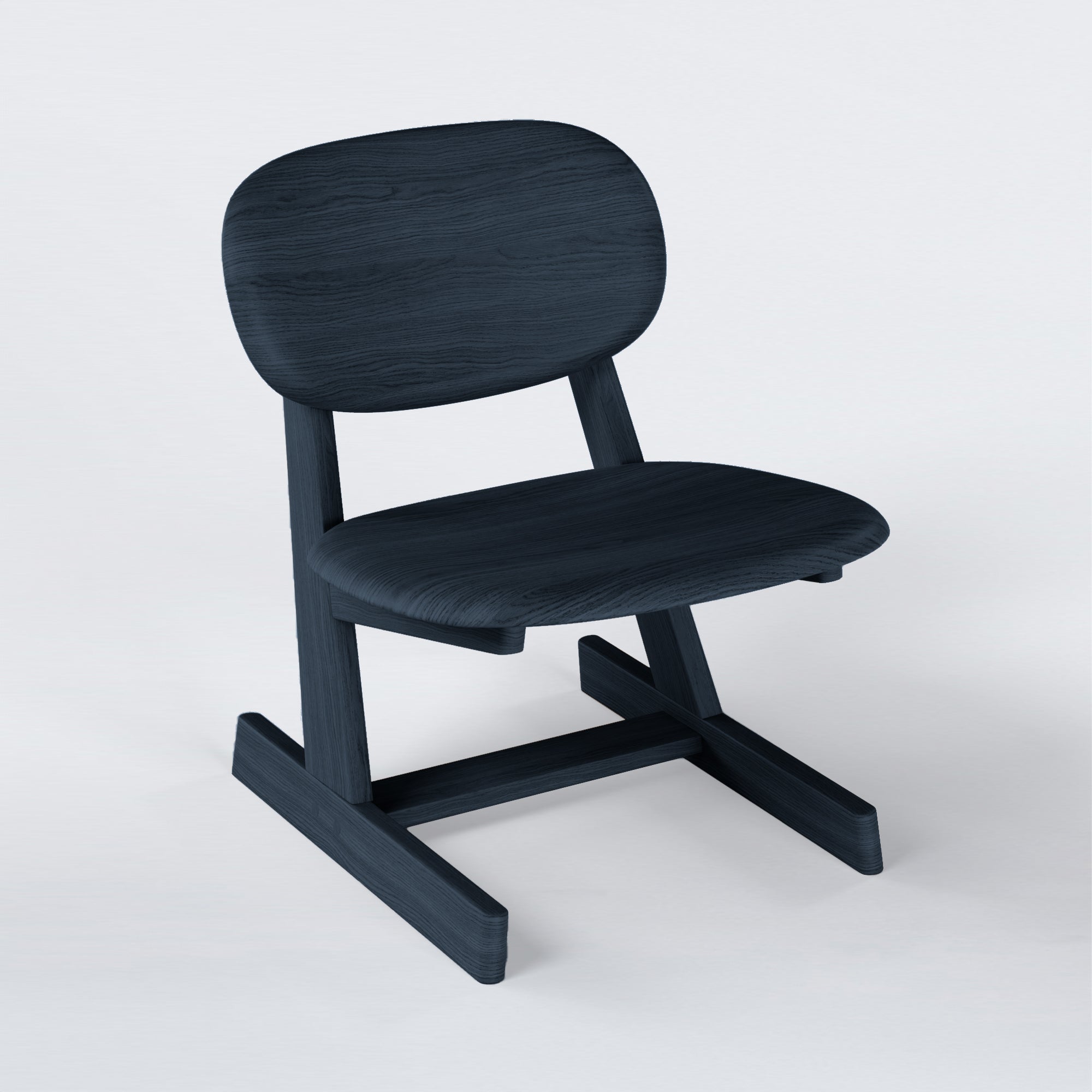 KufenKarl Lounge Chair in black-blue – deep and refined, perfect for modern and industrial interiors.